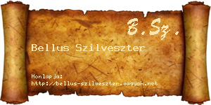 Bellus Szilveszter névjegykártya